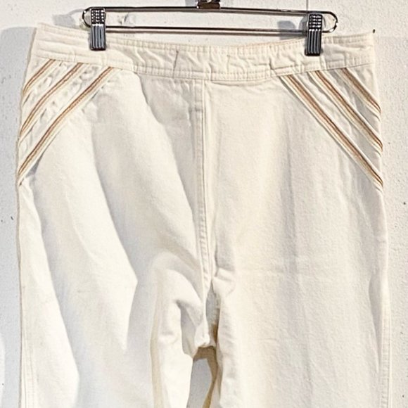 Free People, Over The Rainbow Cream, Wide Leg, High Rise, Jeans, 100% Cotton, 31 - Picture 9 of 13